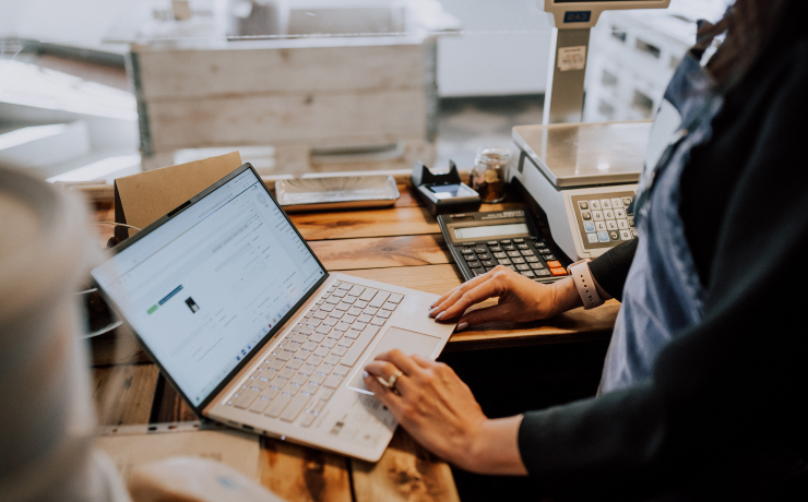 man using laptop